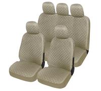 Auto Accessori Lupex - A21 Fundas de asiento de coche universales, color beige, juego de fundas protectoras para asientos delanteros y traseros, no SUV