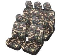 Auto Accessori Lupex - A21 Fundas de asiento de coche universales, color camuflaje verde, juego de fundas protectoras para asientos delanteros y traseros, no SUV