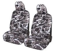 Auto Accessori Lupex A22 - Fundas universales para Asientos de Coche, Delanteras y traseras (par Delantero, Camuflaje Gris)