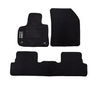 Auto Accessori Lupex Alfombrillas de coche compatibles para 3008 | Alfombrillas moldeadas | de moqueta negra | Logo bordado talonera y 2 clips de fijación | Accesorios interiores