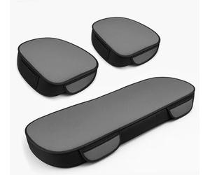 Auto Accessori Lupex Funda de asiento de 3 piezas universal para coche | Protección de asiento 2 delantero y 1 trasero | Protector Comfort Automotive Cojín Interior (Silk Ice Gris)