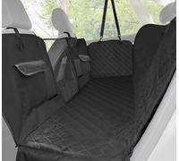 Auto Accessori Lupex Funda para Asiento de Coche para Perros, Cubierta de Asientos Traseros para Mascotas, Tela Oxford Antideslizante antiarañazos con Solapas Laterales, Impermeable con Ventanas de