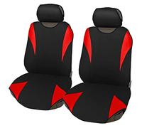 Auto Accessori Lupex Fundas Asientos Coche Universal, Tejido Poliester, Juego Fundas Asientos adaptables, No SUV (Par Delantero, R2 - Rojo)