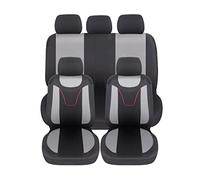 Auto Accessori Lupex Fundas Asientos Coche Universal, Tejido Poliester, Juego Fundas Asientos adaptables, No SUV (Delantero y Trasero, N - Gris)