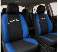 Auto Accessori Lupex Fundas de Asiento de Coche compatibles con Corsa, Color Negro Azul Royal, Made in Italy, Juego de Fundas para Asientos Delanteros y Traseros, Airbag Compatible