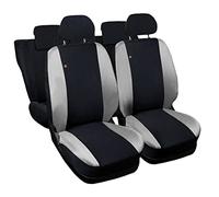 Auto Accessori Lupex Fundas de asiento de coche compatibles i20 negro gris claro | Made in Italy | Juego de fundas para asientos delanteros y traseros | Logo bordado | Airbag compatible | Interior