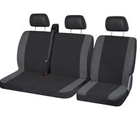Auto Accessori Lupex - Fundas de Asiento Delantero específicas para Furgonetas de 3 plazas universales, Color Negro Gris Oscuro, cinturón de Seguridad Alto, 2+1 Doble e Individual, Made in Italy
