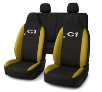 Auto Accessori Lupex Fundas para Asientos compatibles C1, Color Negro Amarillo, Made in Italy, Juego de Fundas Delanteras y traseras