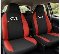 Auto Accessori Lupex Fundas para Asientos compatibles C1, Color Negro Rojo, Made in Italy, Juego de Fundas Delanteras y traseras