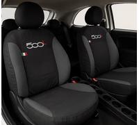 Auto Accessori Lupex Fundas para Asientos de Coche compatibles 500L, Color Negro Gris Oscuro, Made in Italy, Juego de Fundas Delanteras y traseras, Compatible con Airbag
