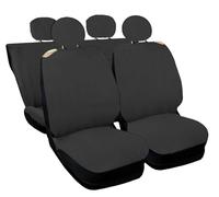 Auto Accessori Lupex Fundas para Asientos de Coche compatibles con Cinquecento 500, Fabricadas en Italia, Tejido polialgodón, Juego Delantero y Trasero (Gris con Respaldo Trasero 50e50)