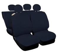 Auto Accessori Lupex Fundas para Asientos de Coche compatibles con Cinquecento 500, Fabricadas en Italia, Tejido de polialgodón, Juego Delantero y Trasero (Azul con Respaldo Trasero Completo)