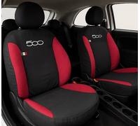 Auto Accessori Lupex Fundas para Asientos de Coche compatibles con Cinquecento 500, Made in Italy, Tejido de poliéster (Negro - Fucsia Modelo 2)