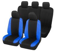 Auto Accessori Lupex Fundas para Asientos de Coche compatibles con Duster, Tejido de polialgodón, Delanteras y traseras (Color Negro y Azul Real)