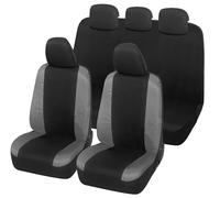 Auto Accessori Lupex Fundas para Asientos de Coche compatibles con Panda Segunda 169 y Tercera Serie 319, Tejido de polialgodón, Juego Completo (Negro - Gris Oscuro con Respaldo Trasero Completo)