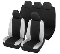 Auto Accessori Lupex Fundas para Asientos de Coche compatibles con Panda Segunda 169 y Tercera Serie 319, Tejido de polialgodón, Juego Completo (Negro - Gris Claro con Respaldo Trasero Completo)