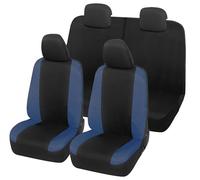 Auto Accessori Lupex Fundas para Asientos de Coche compatibles con Panda Segunda 169 y Tercera Serie 319, Tejido de polialgodón, Juego Completo (Negro - Azul Oscuro con Respaldo Trasero 50e50)