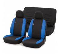 Auto Accessori Lupex Fundas para Asientos de Coche compatibles con Punto, Fabricadas en Italia, Tejido de polialgodón, Delanteras y traseras (Negro - Azul Real)