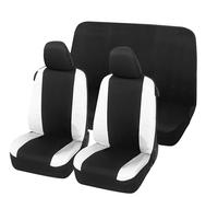 Auto Accessori Lupex Fundas para Asientos de Coche compatibles con Seicento 600, Tejido de polialgodón, Delanteras y traseras (Negro - Blanco)