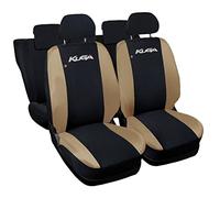Auto Accessori Lupex Fundas para Asientos de Coche compatibles Kuga, Color Negro Beige, Made in Italy, Juego de Fundas Delanteras y traseras, Airbag Compatible