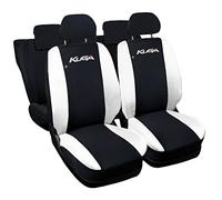 Auto Accessori Lupex Fundas para Asientos de Coche compatibles Kuga, Color Negro Blanco, Made in Italy, Juego de Fundas Delanteras y traseras, Airbag Compatible