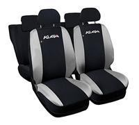 Auto Accessori Lupex Fundas para Asientos de Coche compatibles Kuga, Color Negro Gris Claro, Made in Italy, Juego de Fundas Delanteras y traseras, Airbag Compatible