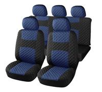Auto Accessori Lupex - Fundas universales para Asientos de Coche, Color Azul y Negro, Juego de Fundas Protectoras para Asientos Delanteros y Traseros, Respaldo Trasero con 2 Cremalleras, no SUV