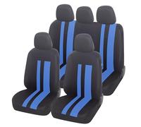 Auto Accessori Lupex - Fundas universales para Asientos de Coche LS07 | Color Azul | Juego Delantero y Trasero | Poliéster | No SUV