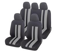 Auto Accessori Lupex - Fundas universales para Asientos de Coche LS07 | Color Gris | Juego Delantero y Trasero | Poliéster | No SUV