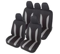 Auto Accessori Lupex - Fundas universales para Asientos de Coche LS09 | Color Gris | Juego Delantero y Trasero | Poliéster | No SUV