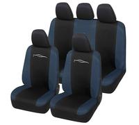 Auto Accessori Lupex Fundas universales para Asientos de Coche, Modelo Racing, Juego de Fundas Protectoras para Asientos Delanteros y Traseros, de polialgodón (Negro - Azul Oscuro)