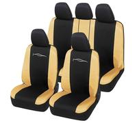 Auto Accessori Lupex - Juego de 9 Fundas universales para Asientos de Coche, Color Negro y Beige - Fundas Protectoras para Asientos Delanteros y Traseros, compatibles con berlinas y utilitarios