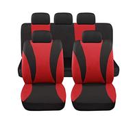 Auto Accessori Lupex Juego de fundas universales para asientos de coche, LS06, color rojo, delanteras y traseras, de poliéster, utilitaria, no SUV