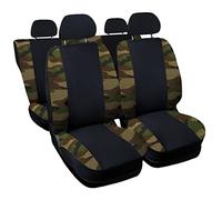 Auto Accessori Lupex Zip_ Fundas universales para asientos de coche, fundas de asientos universales, para asientos delanteros y traseros, compatible con airbag, accesorios para interiores (negro/verde