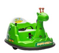 Auto Amortiguador eléctrico Infantil, 6 V, rotación 360°, LED, música, Control Remoto, antichoque, Potencia máxima 30 kg, 2 - 5 años, Verde