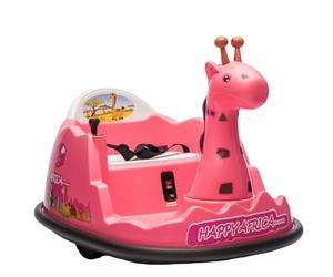 Auto Amortiguador eléctrico Infantil, 6 V, rotación 360°, LED, música, Control Remoto, antichoques, Potencia máxima 30 kg, 2 - 5 años, Rosa