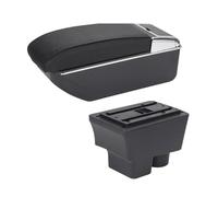 Auto Apoyabrazos Piezas De Actualización para La Caja del Reposabrazos del Coche para para Fabia II 2 2008-2014 Accesorios De Almacenamiento Interior(D1 Black Red No USB)