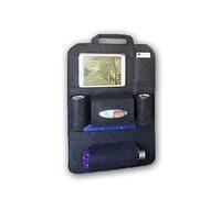 Auto asiento Organizador Auto Organizador rückenlehnenschutz Bolsa Auto Organizer y respaldo de asiento para niños - con el mundo de asiento trasero Organizador con 7 bolsillos verde gris oscuro