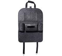 Auto asiento trasero Organizador bolsillos Protector de espalda, grandes y iPad/Tablet de compartimento, fundas impermeable, Kick de alfombrillas de protección en Ajuste para niños gris oscuro