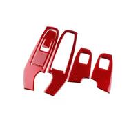 Auto Bedienfeld Dekoration Para Subaru Para Crosstrek Para Impreza 2024 Pegatina Fibra Carbono Suave Real Marco Botón Ventana Puerta Coche LHD RHD Accesorios Interiores(Right Hand Drive Red)