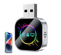 Auto Bildschirm Spiegelungsadapter - Plug & Play Konverter 4,3x3x1cm Aus Metall + - Drahtlose Spiegelung Auf Auto Display Für Pendeln, Long Strecken, Stadtfahrten, Musikstreaming, Anrufe, Einpar