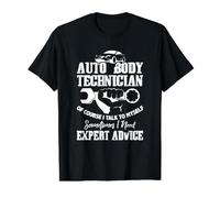 Auto Body Technician of Course I'm Talking to Myself Camiseta gráfica económica, Hombre, Negro, S
