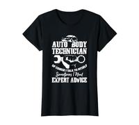 Auto Body Technician of Course I'm Talking to Myself Camiseta gráfica económica, Mujer, Negro, L