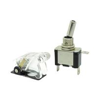 Auto Car Boat Truck 12V LED Toggle Switch Light Illuminated 3pin ON Off 20A with Safety Aircraft Flip Up Cover Guard Red Green(Transparent White)