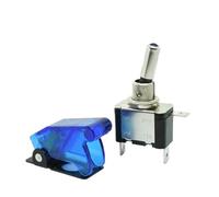 Auto Car Boat Truck 12V LED Toggle Switch Light Illuminated 3pin ON Off 20A with Safety Aircraft Flip Up Cover Guard Red Green(Transparent Blue)