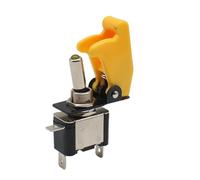Auto Car Boat Truck Illuminated Led Toggle Switch with Aircraft Up Cover Guard Red Blue Green Yellow White 12V20A(Dark Yellow) Industrial Switches