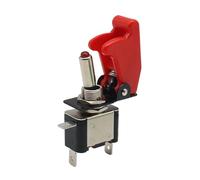 Auto Car Boat Truck Illuminated Led Toggle Switch with Aircraft Up Cover Guard Red Blue Green Yellow White 12V20A(Dark Red) Controls Switches