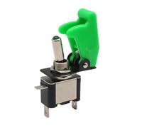 Auto Car Boat Truck Illuminated Led Toggle Switch with Aircraft Up Cover Guard Red Blue Green Yellow White 12V20A(Dark Green) Controls Switches