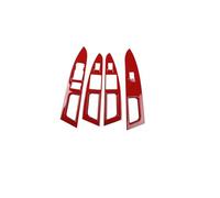 Auto Central Consola Decoración Panel Kit De Molduras Interiores Con Patrón De Fibra De Carbono Rojo Para Mondeo 2013-2016, Material ABS(4 power windows-A)