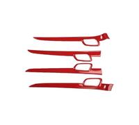 Auto Central Consola Decoración Panel Tiras Decorativas El Interior Del Para Grand Cherokee 2014-2015, ABS Con Patrón De Fibra De Carbono Rojo(Door handles)